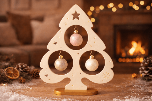 3D Christmas Tree Ornament Holder: A Space-Saving, Festive Solution