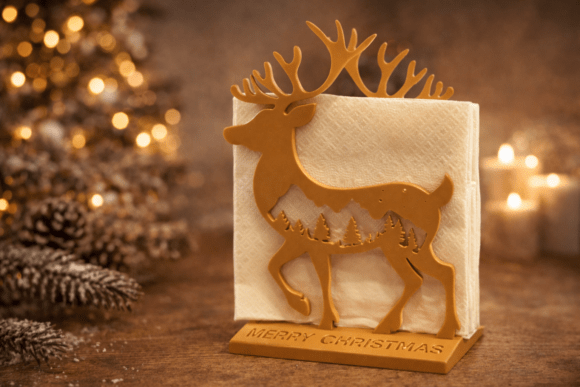 Add Festive Charm with 3D Reindeer Napkin Holder Christmas 3MF