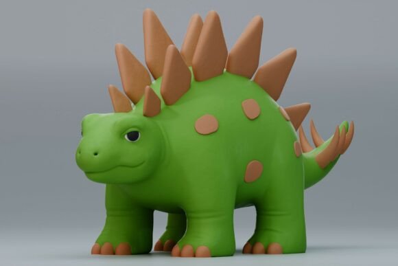 Adorable 3D Dinosaur Model for Creative Minds