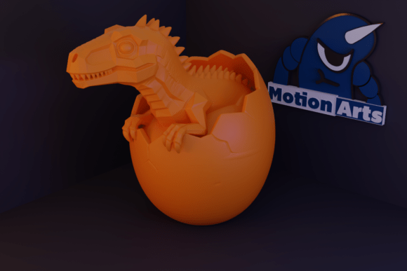 Adorable Dinosaur Hatching from 3D Model