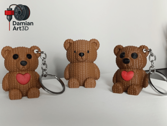 Adorable Knitted Teddy Bear Keychain: A Charming 3D Printable Accessory