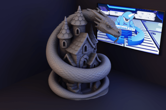 Dragon Wrapped in a Castle: A Fusion of Fantasy and Medieval Majesty