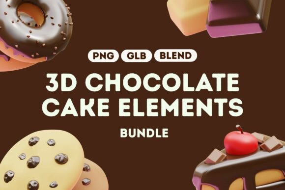 Indulge Your Creative Cravings with 3D Chocolate Dessert Icons