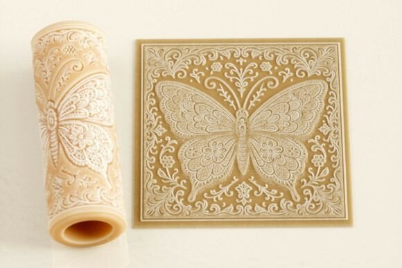 Ornate Butterfly Tile Texture Roller: A Tool for Capturing Nature's Delicate Beauty