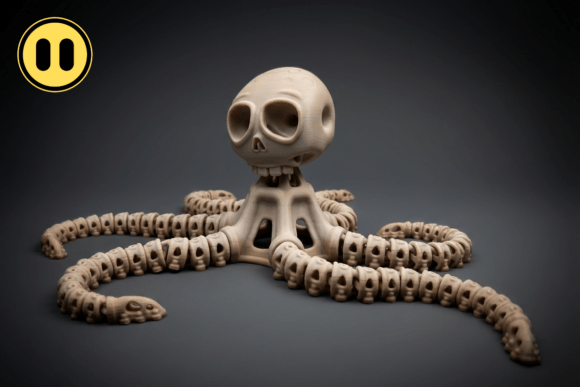 Skeletal Octopus: A Spooky Yet Adorable 3D Print Project