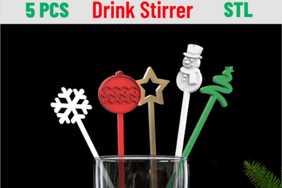 Transform Your Holiday Gatherings with 5 Pcs. Christmas Drink Stirrers