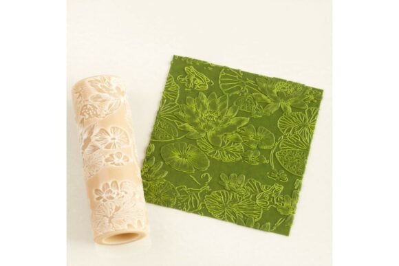 Water Lily Garden Embossing Rolling Pin